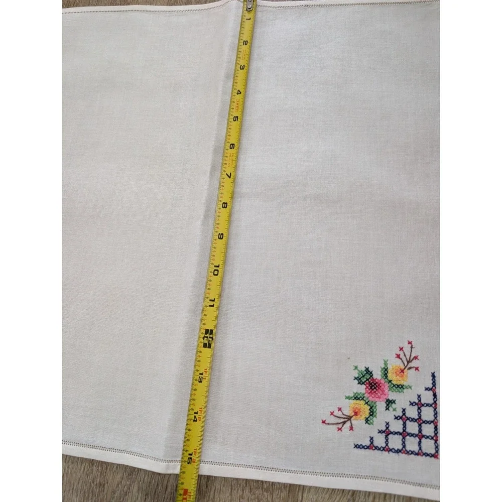 Handmade Vintage Peti Point Tablecloth + 12 napkins Never Used, 72 x‎ 108 inches